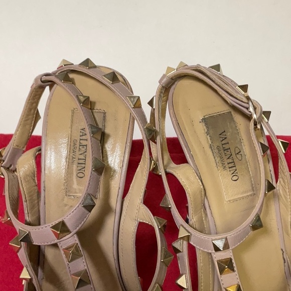 Valentino Rouckstud Double strap pointy toe off white patent leather high heels - Picture 14 of 16